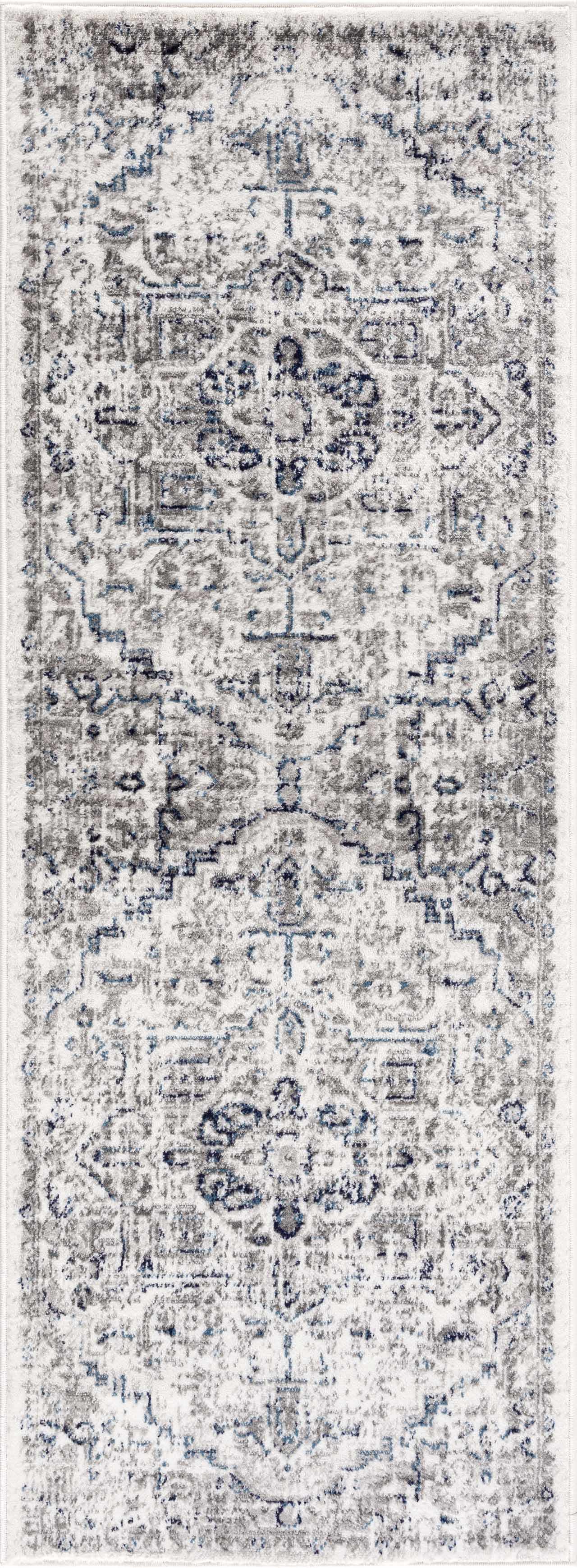 Buenaventura Cream & Navy Area Rug by Hauteloom