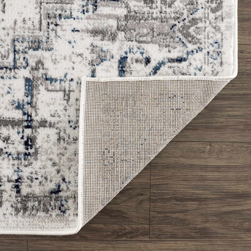 Buenaventura Cream & Navy Area Rug by Hauteloom