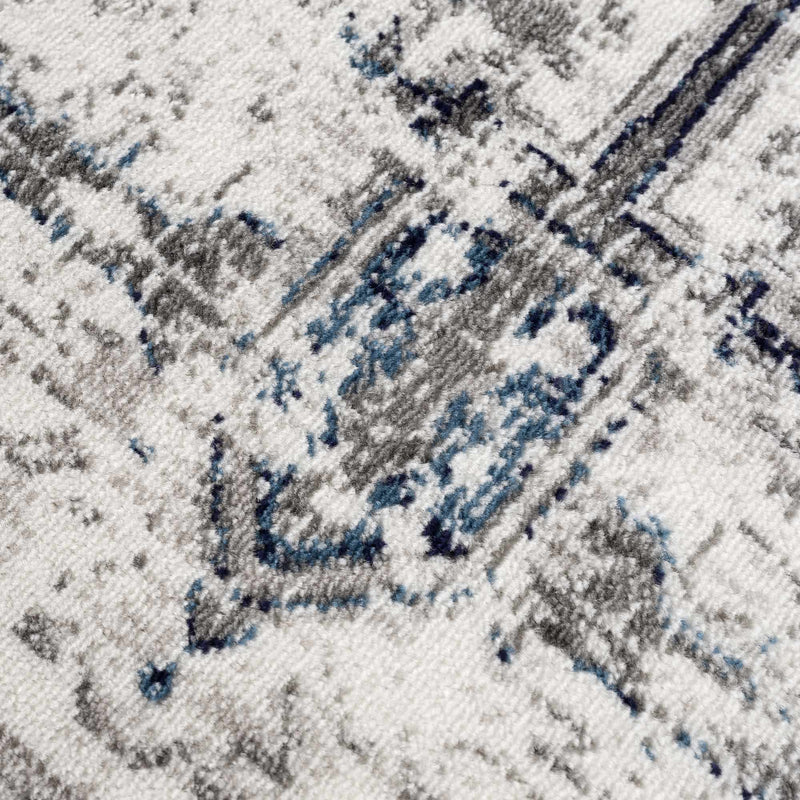 Buenaventura Cream & Navy Area Rug by Hauteloom