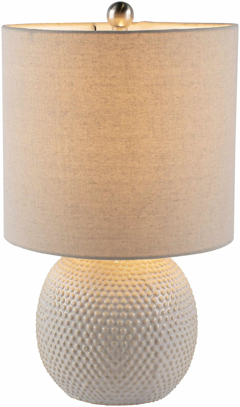 Manaloal Beige Textured Table Lamp by Boutique Rugs