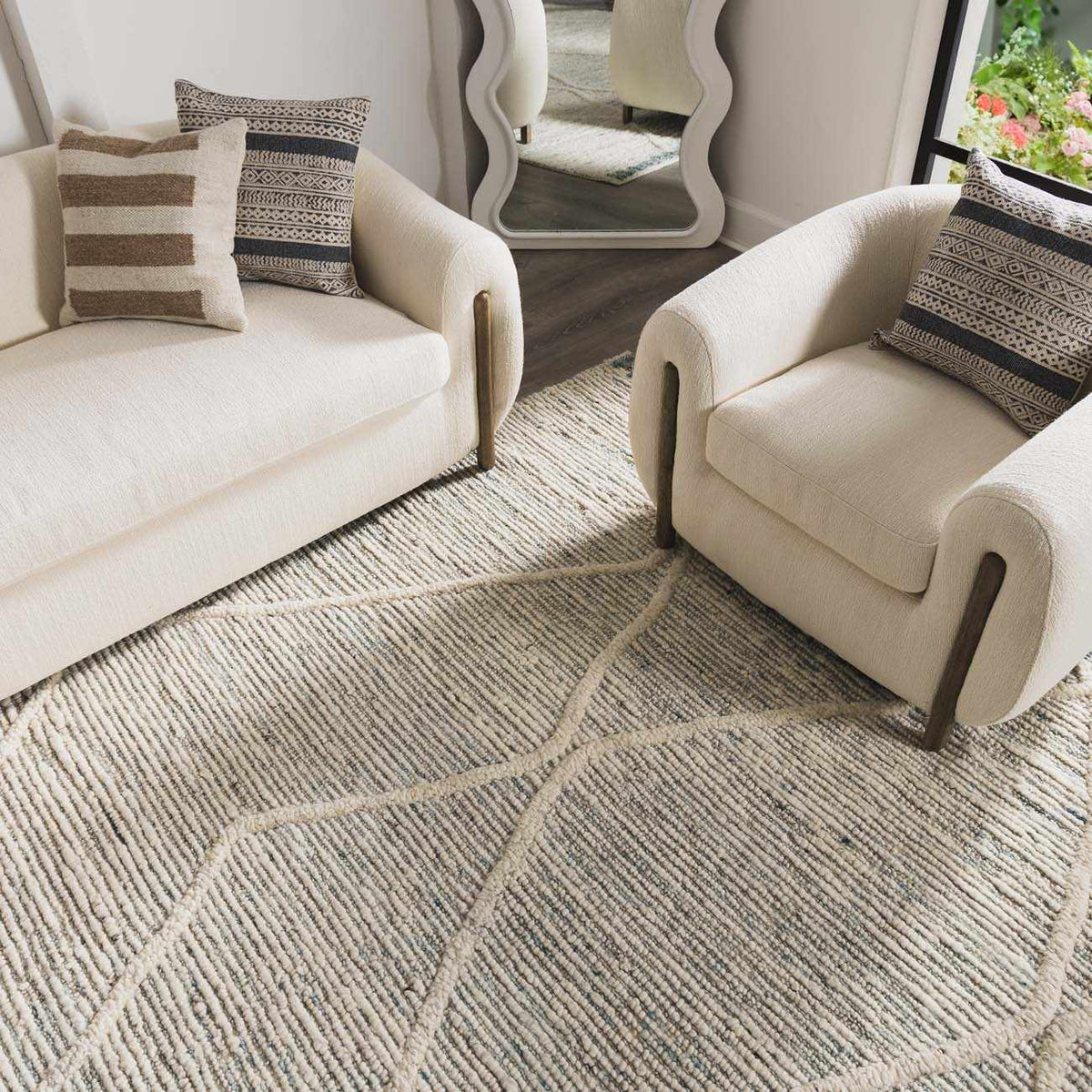 Nara Premium Wool Rug - Clearance, installed in a room 3