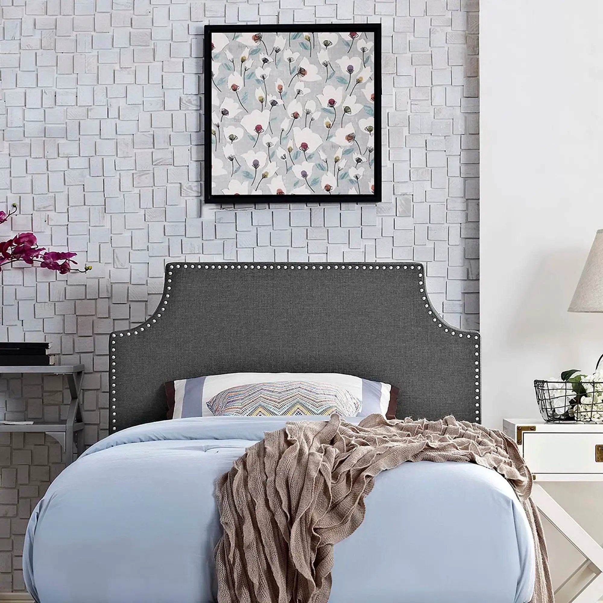 Laura Upholstered Fabric Twin Headboard by Modway by HouseOfZazla