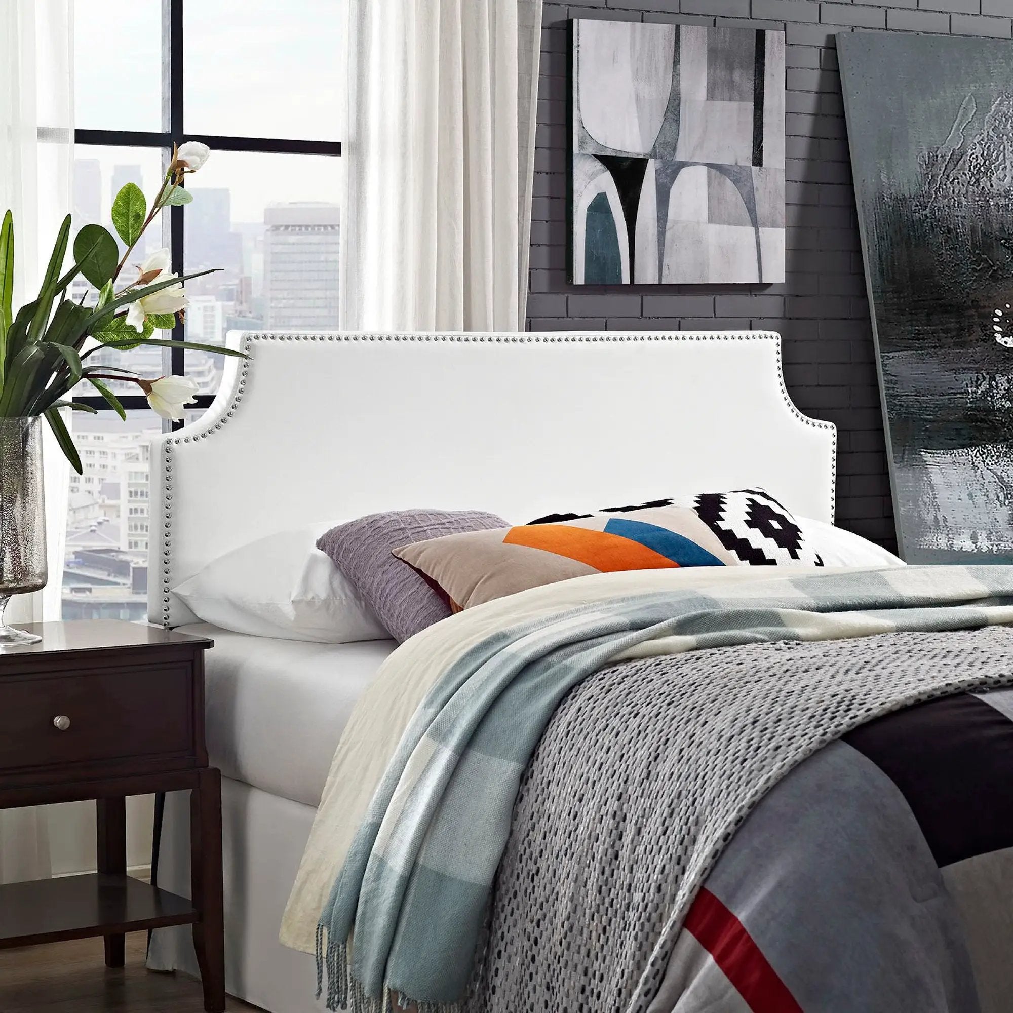 Laura Upholstered Vinyl Full Headboard by Modway by HouseOfZazla