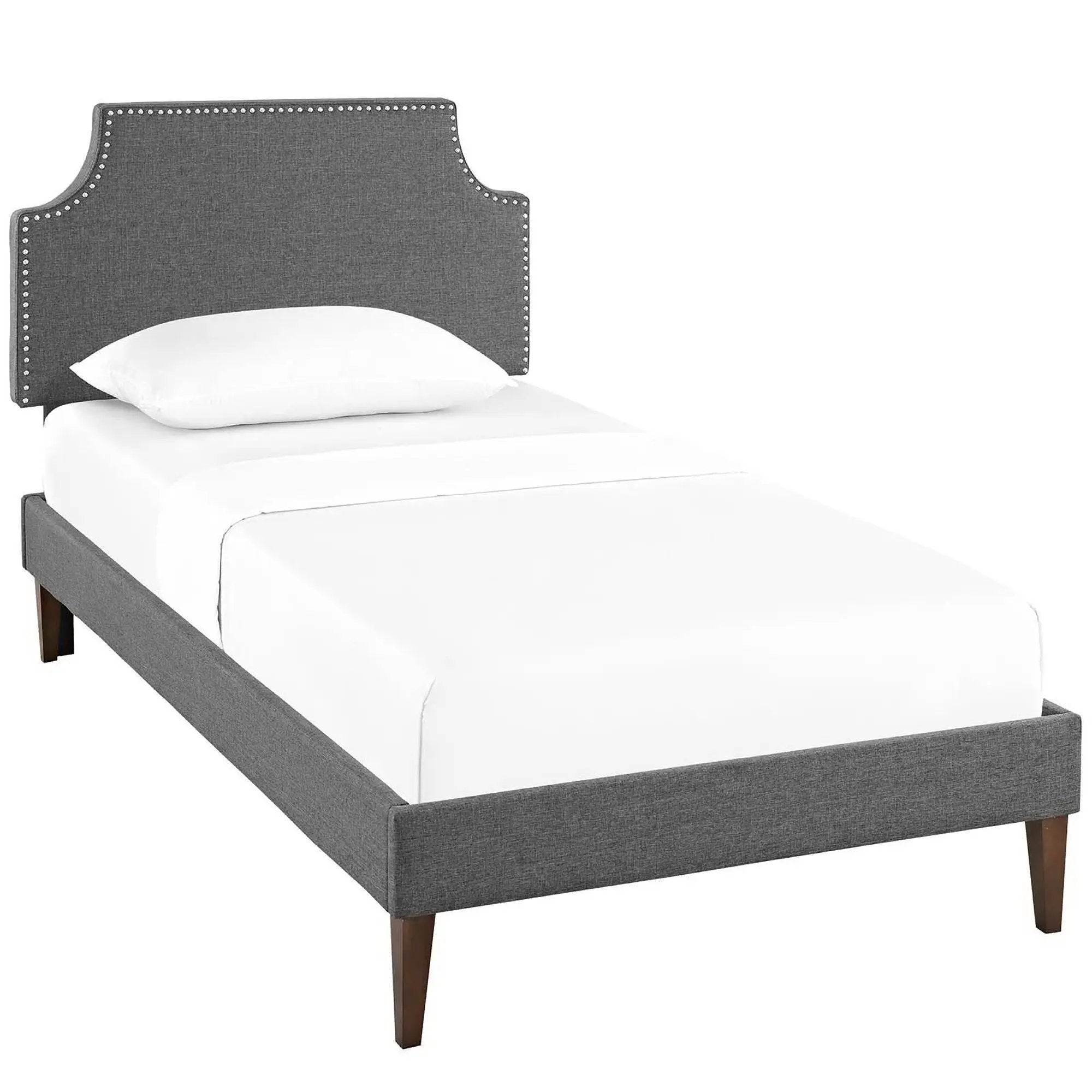 Laura Fabric Twin Platform Bed with Squared Tapered Legs by Modway by HouseOfZazla