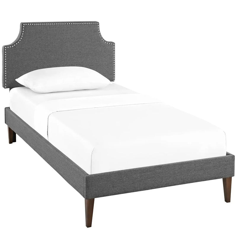 Laura Fabric Twin Platform Bed with Squared Tapered Legs by Modway by HouseOfZazla