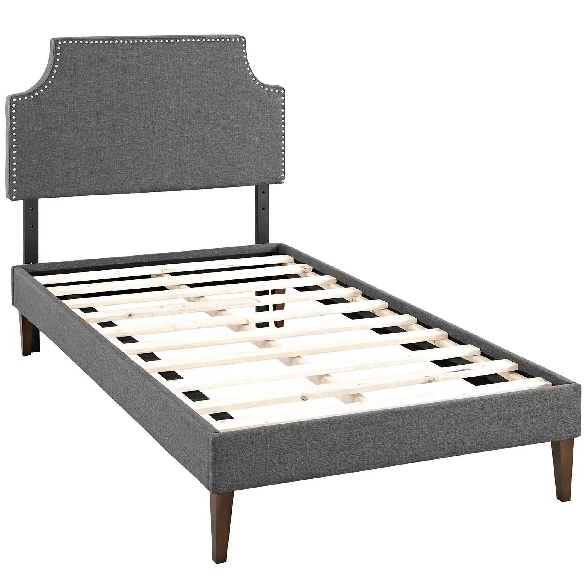 Laura Fabric Twin Platform Bed with Squared Tapered Legs by Modway by HouseOfZazla