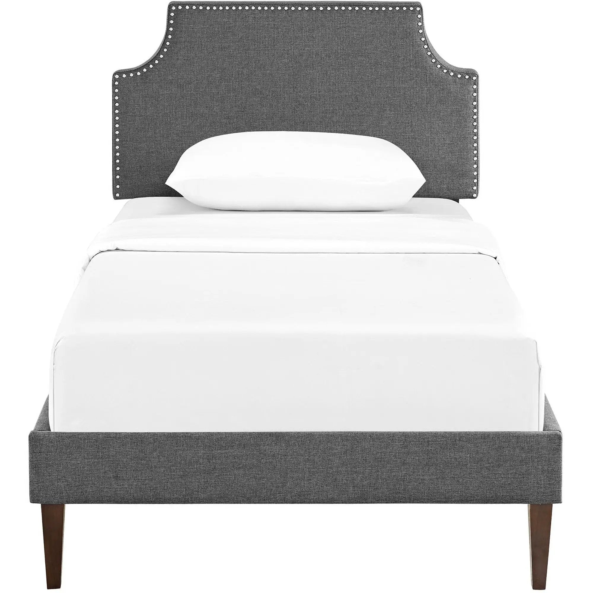 Laura Fabric Twin Platform Bed with Squared Tapered Legs by Modway by HouseOfZazla