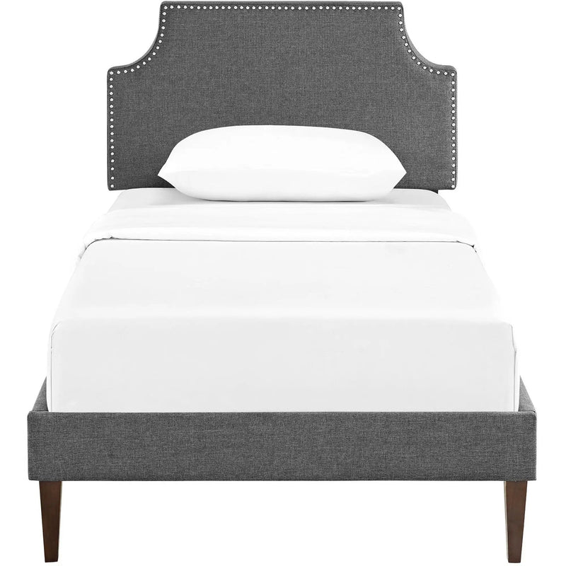 Laura Fabric Twin Platform Bed with Squared Tapered Legs by Modway by HouseOfZazla