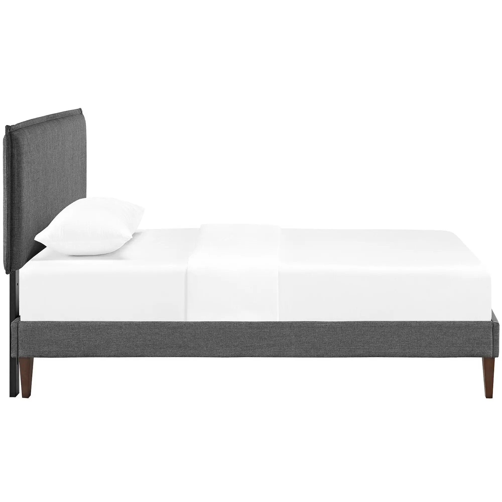Camille Fabric Twin Platform Bed with Squared Tapered Legs by Modway by HouseOfZazla