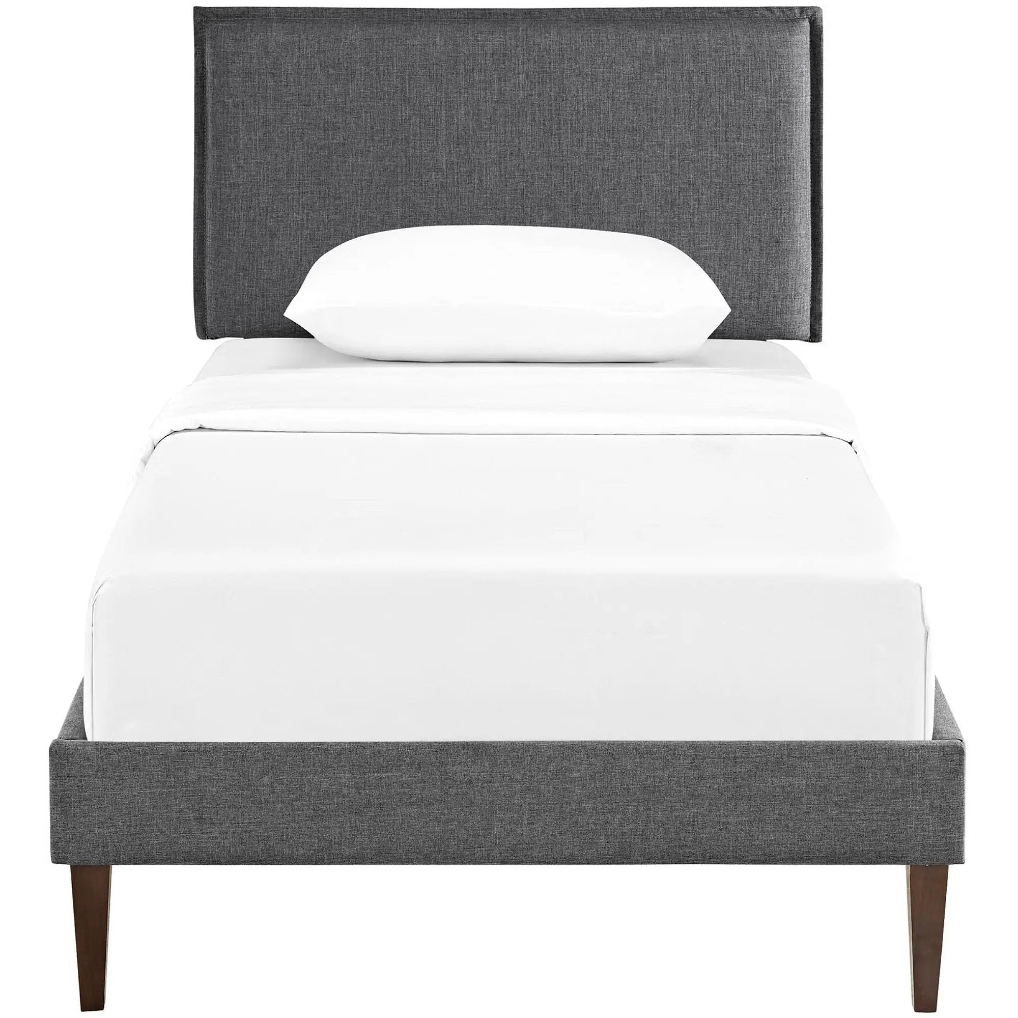 Camille Fabric Twin Platform Bed with Squared Tapered Legs by Modway by HouseOfZazla