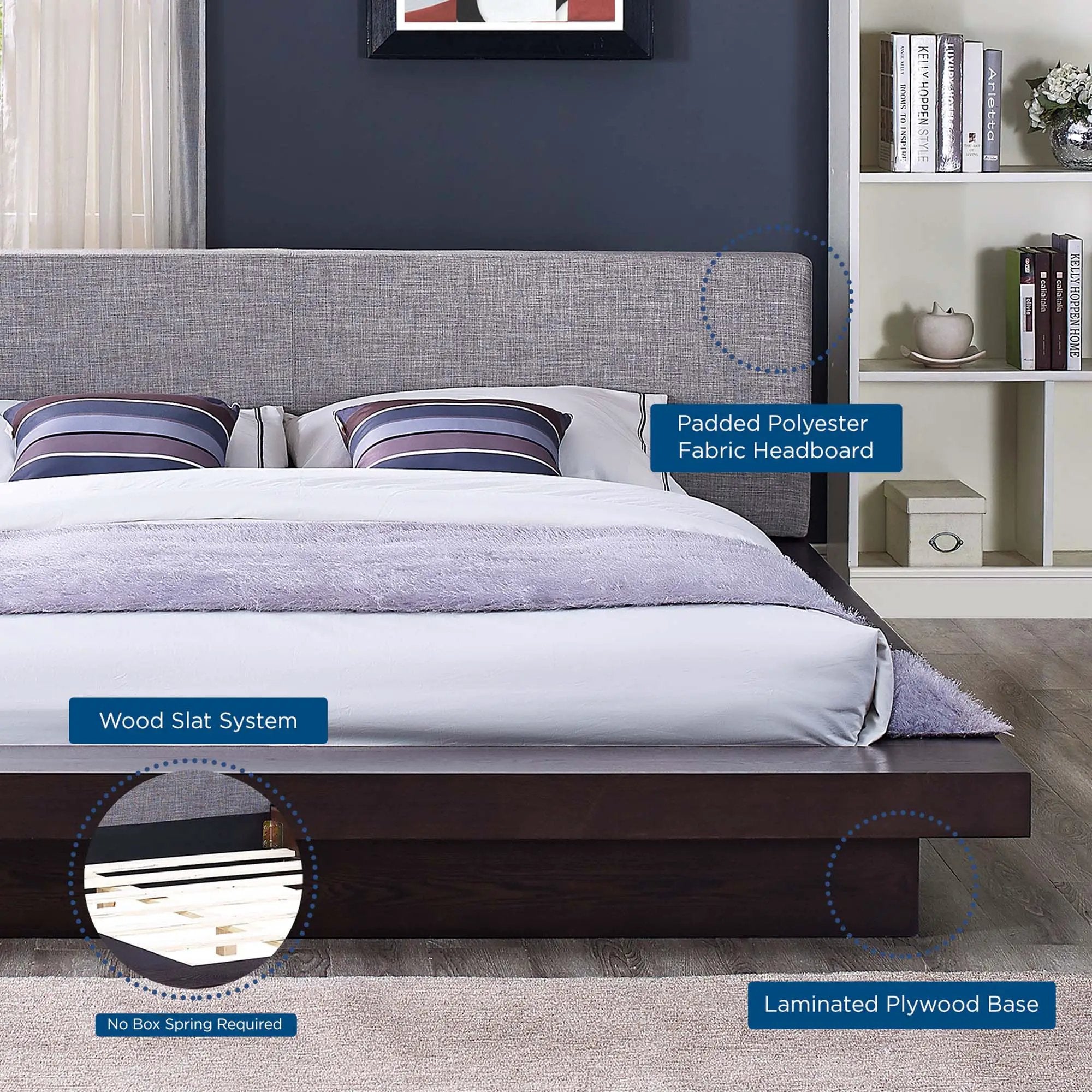 Freja Fabric Queen Platform Bed by Modway by HouseOfZazla