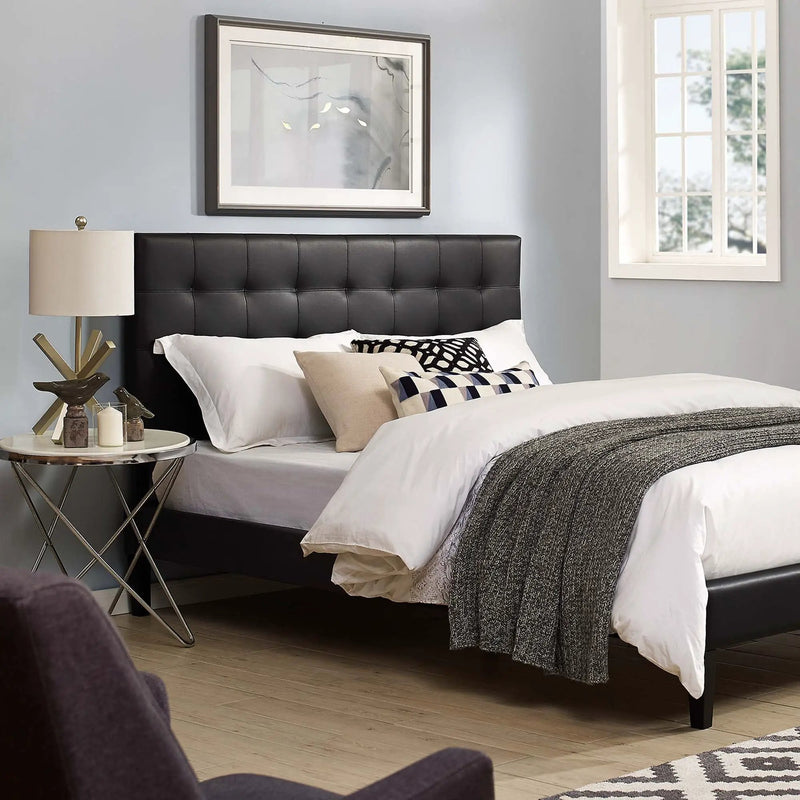 Paisley Tufted Upholstered Faux Leather King and California King Headboard by HouseOfZazla