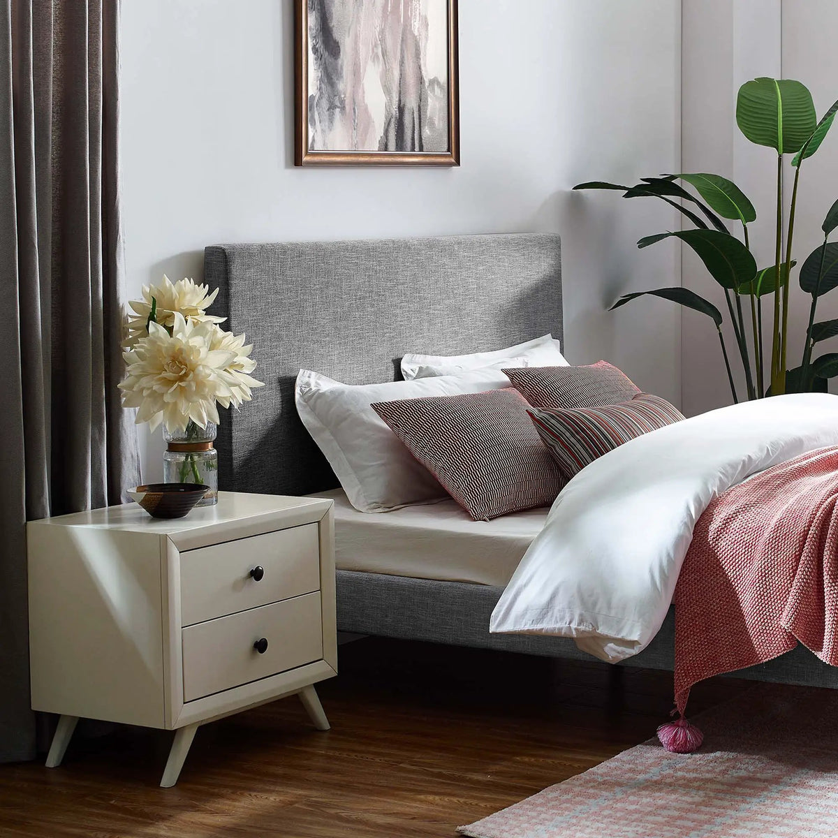 Taylor Upholstered Linen Fabric Full / Queen Headboard by Modway by HouseOfZazla