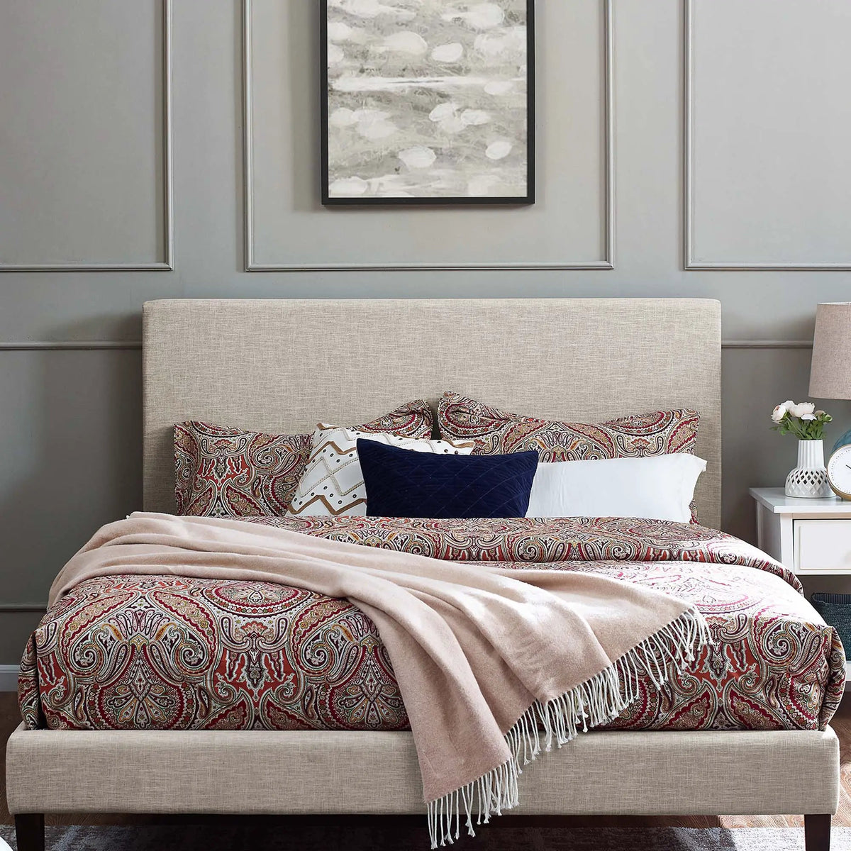 Taylor Upholstered Linen Fabric King and California King Headboard by Modway by HouseOfZazla