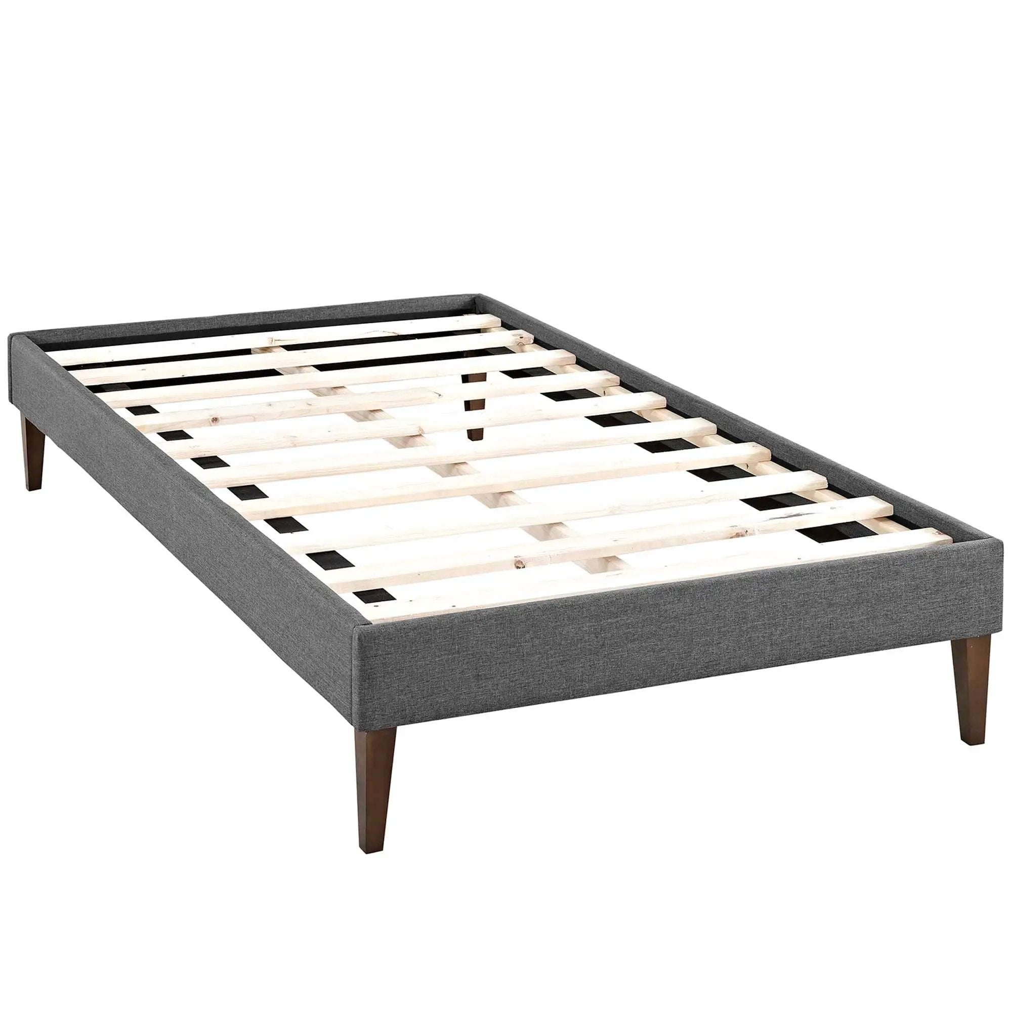 Tessie Fabric Twin Bed Frame with Squared Tapered Legs by Modway by HouseOfZazla