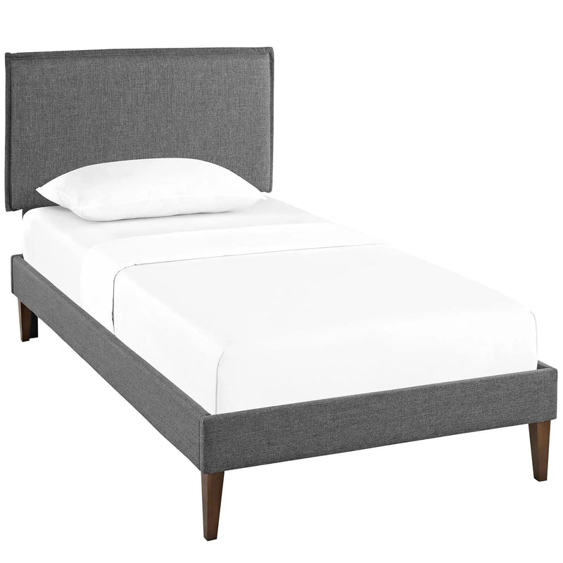 Amaris Fabric Twin Platform Bed with Squared Tapered Legs by Modway by HouseOfZazla