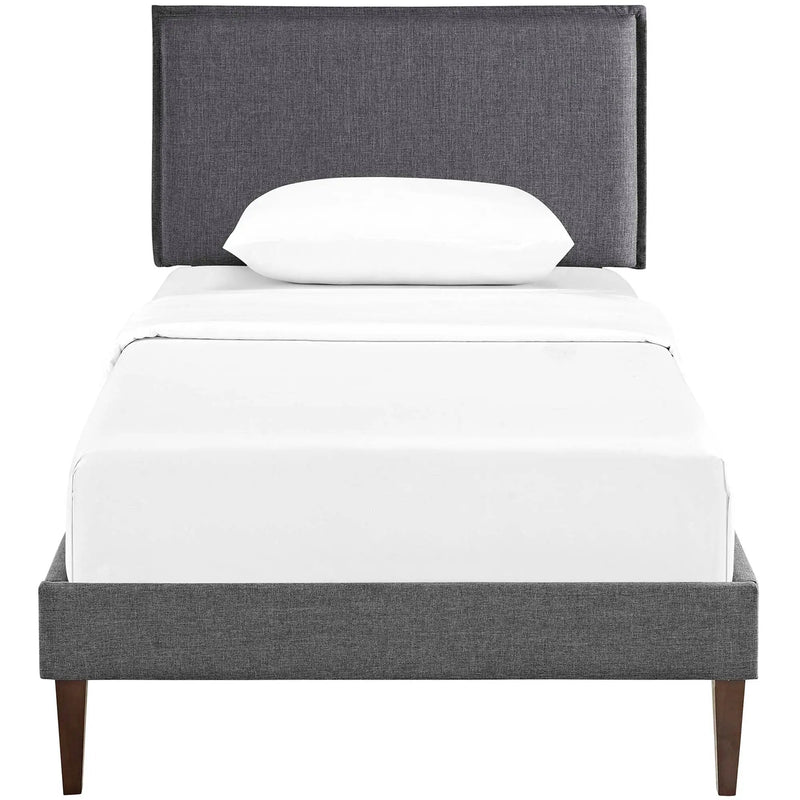 Amaris Fabric Twin Platform Bed with Squared Tapered Legs by Modway by HouseOfZazla