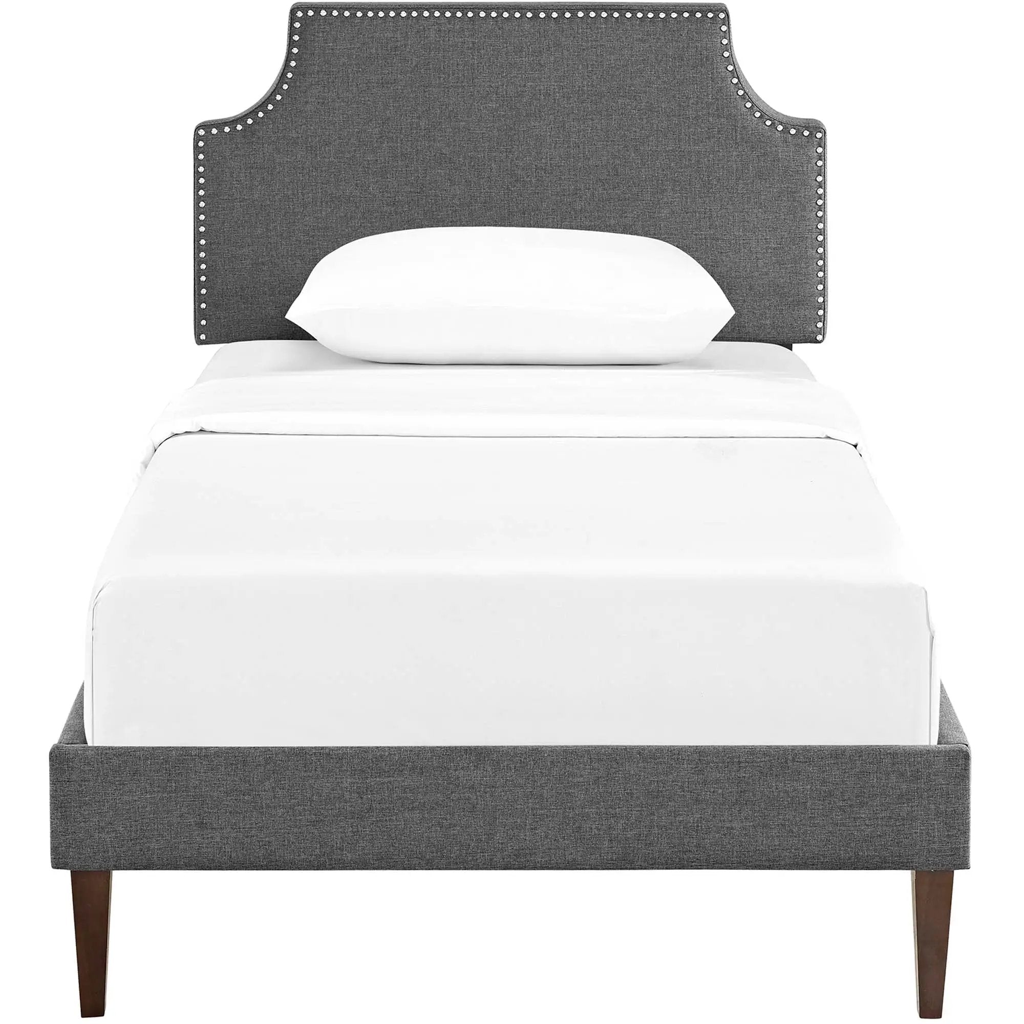 Corene Fabric Twin Platform Bed with Squared Tapered Legs by Modway by HouseOfZazla