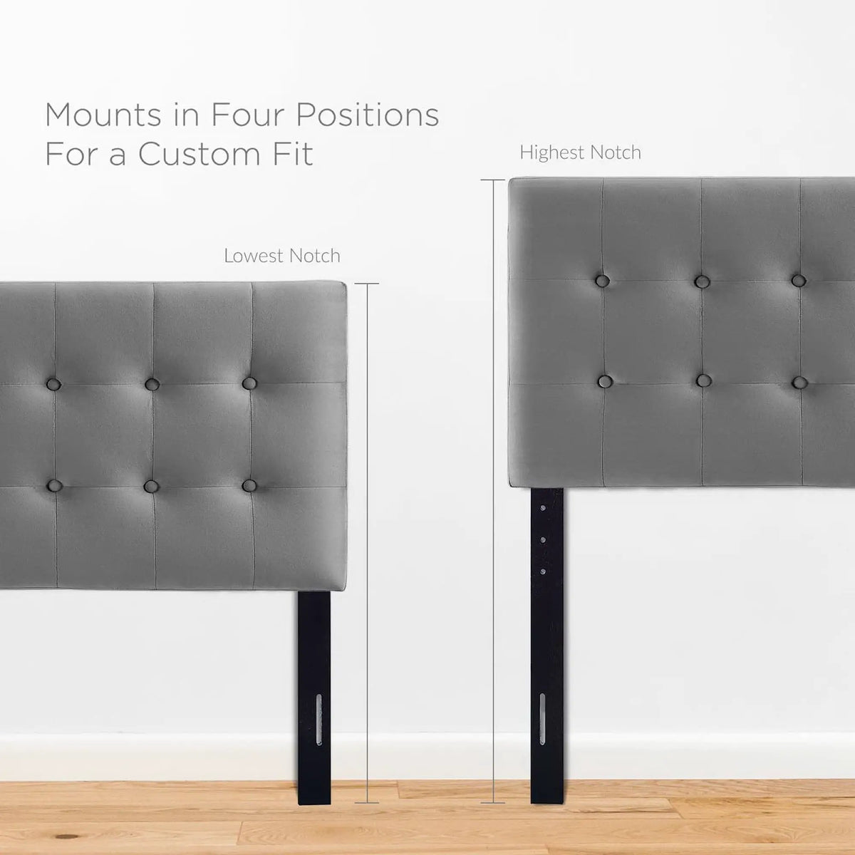 Emily Biscuit Tufted Performance Velvet Twin Headboard by HouseOfZazla