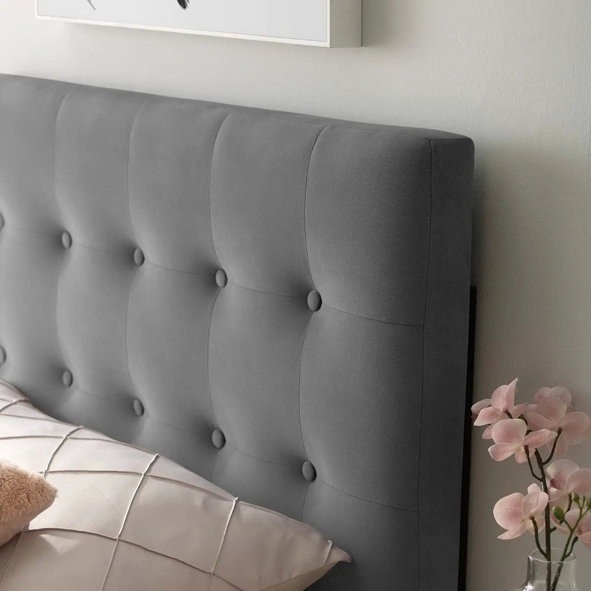 Emily Biscuit Tufted Performance Velvet Twin Headboard by HouseOfZazla