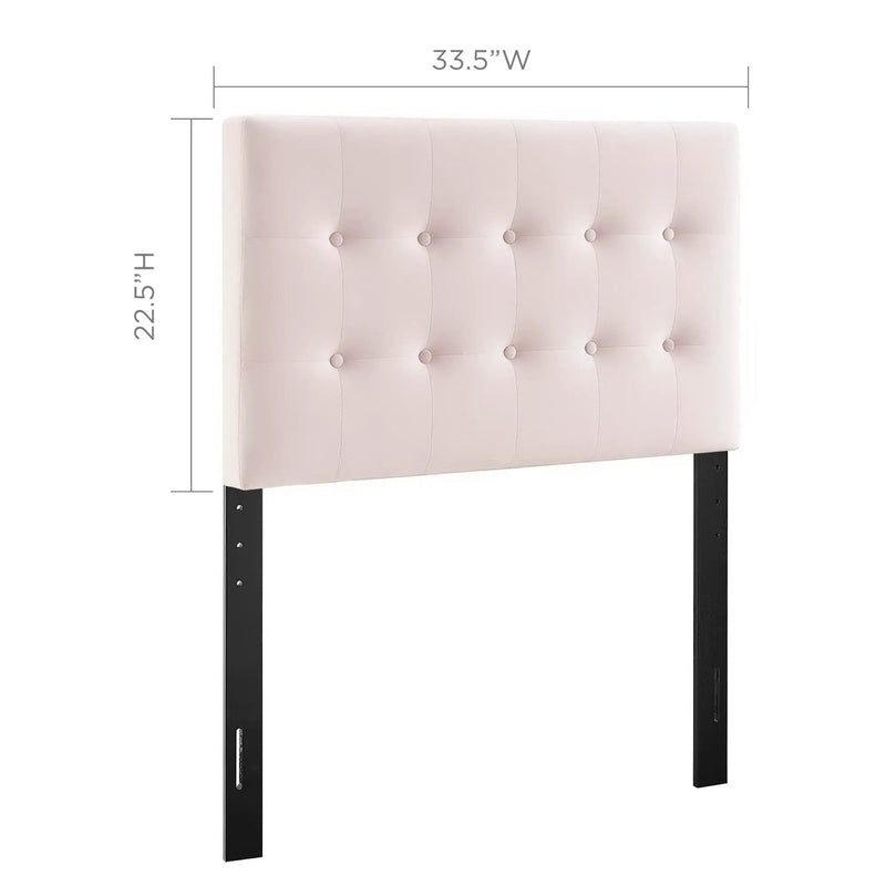 Emily Biscuit Tufted Performance Velvet Twin Headboard by HouseOfZazla