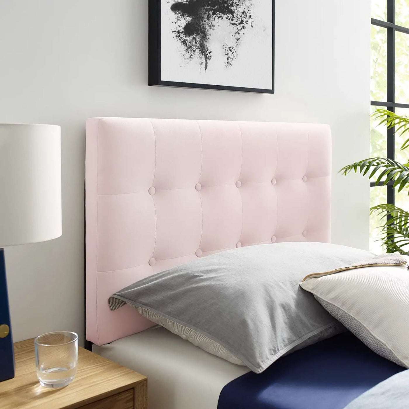 Emily Biscuit Tufted Performance Velvet Twin Headboard by HouseOfZazla