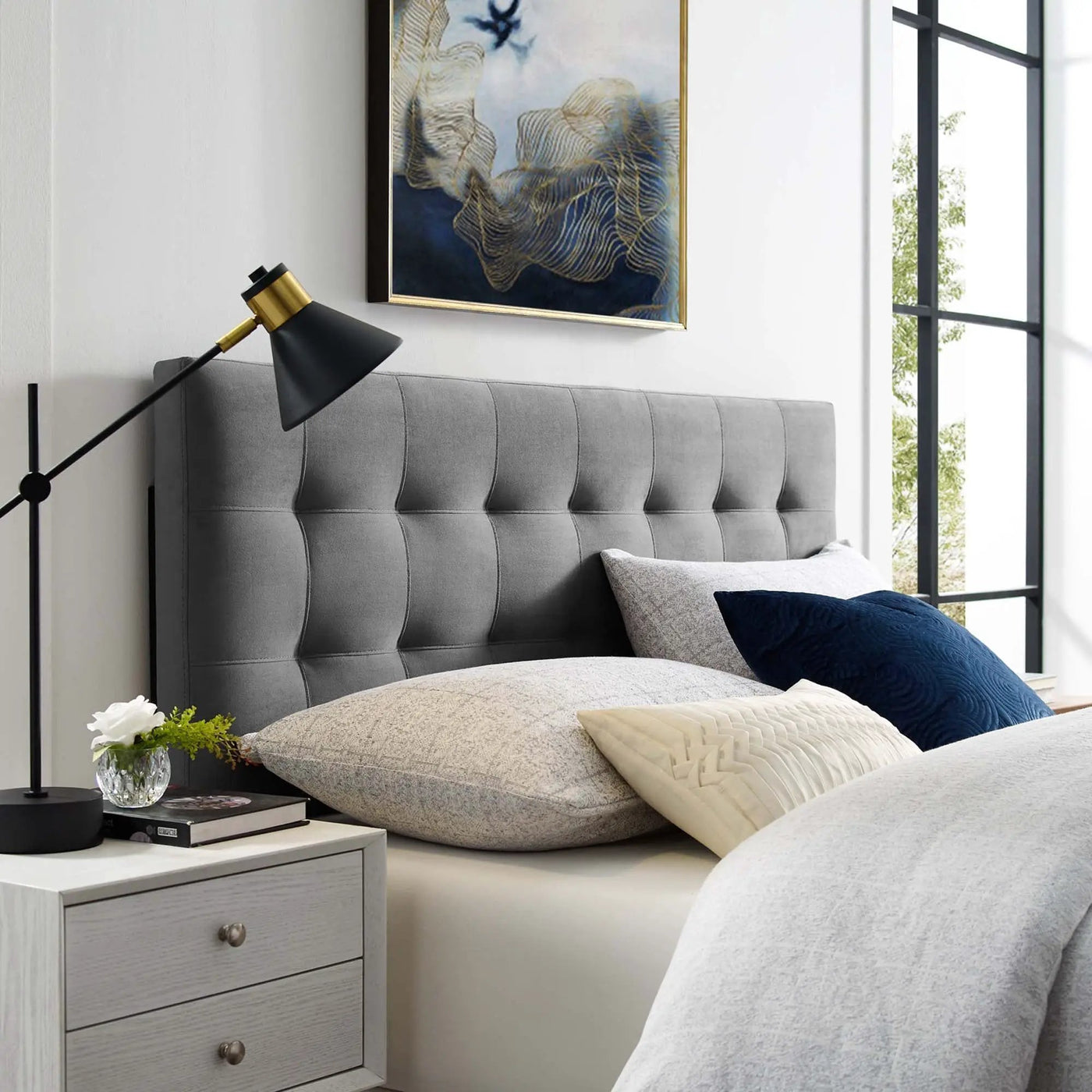 Lily Biscuit Tufted Performance Velvet Queen Headboard by Modway by HouseOfZazla