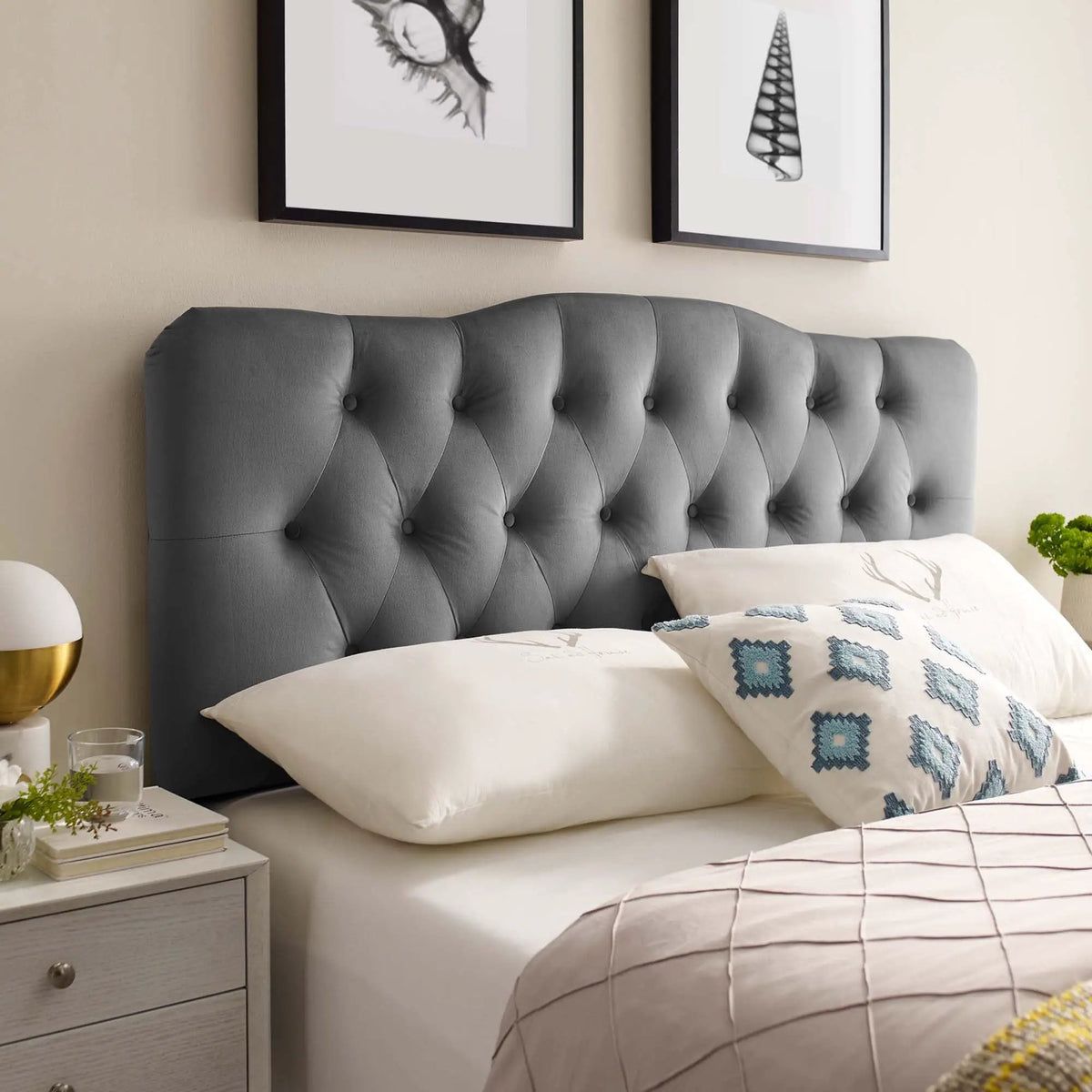 Annabel Diamond Tufted Performance Velvet King Headboard by Modway by HouseOfZazla