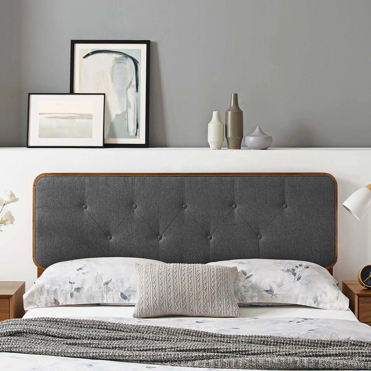 Collins Tufted Fabric and Wood Full Headboard by Modway by HouseOfZazla