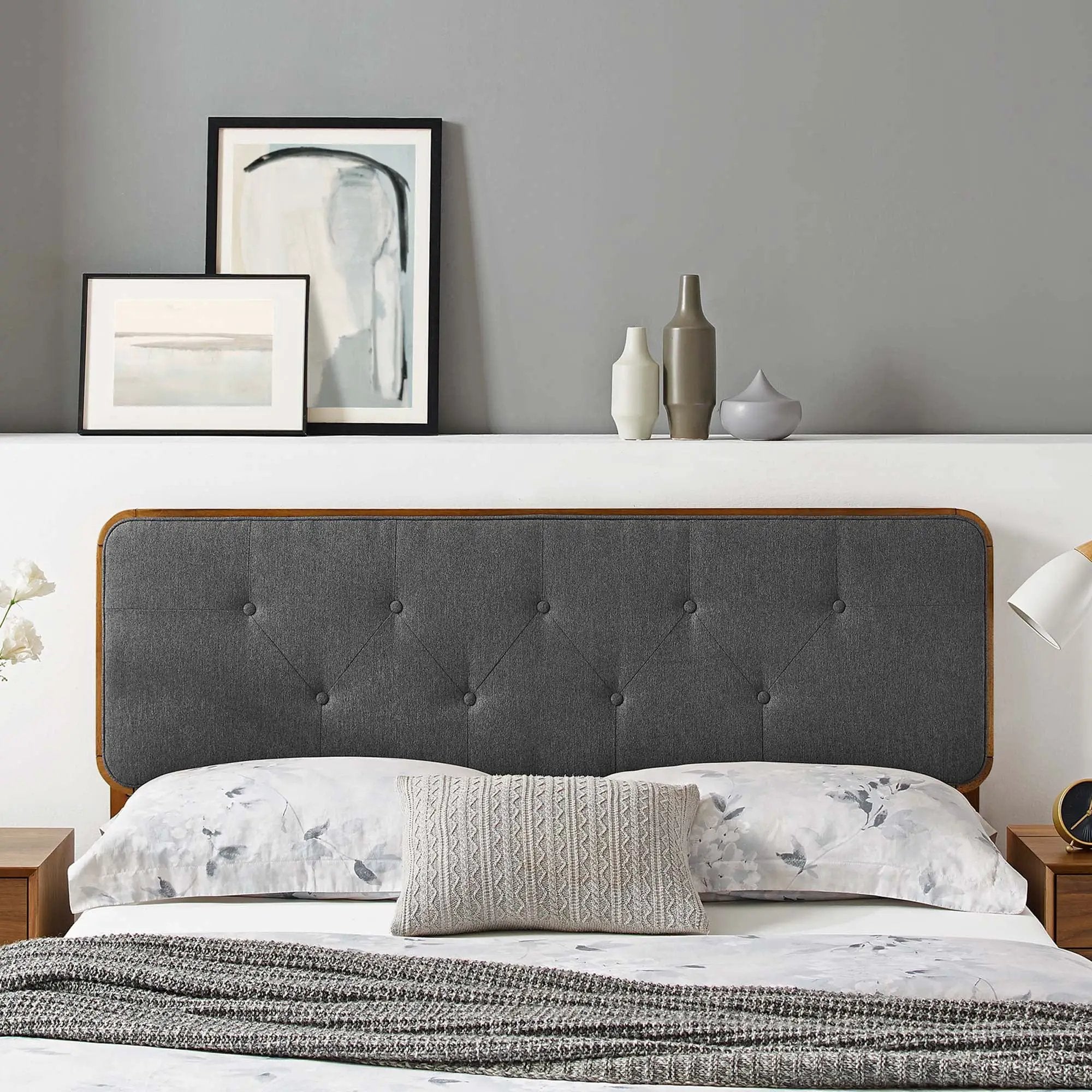 Collins Tufted Fabric and Wood Full Headboard by Modway by HouseOfZazla