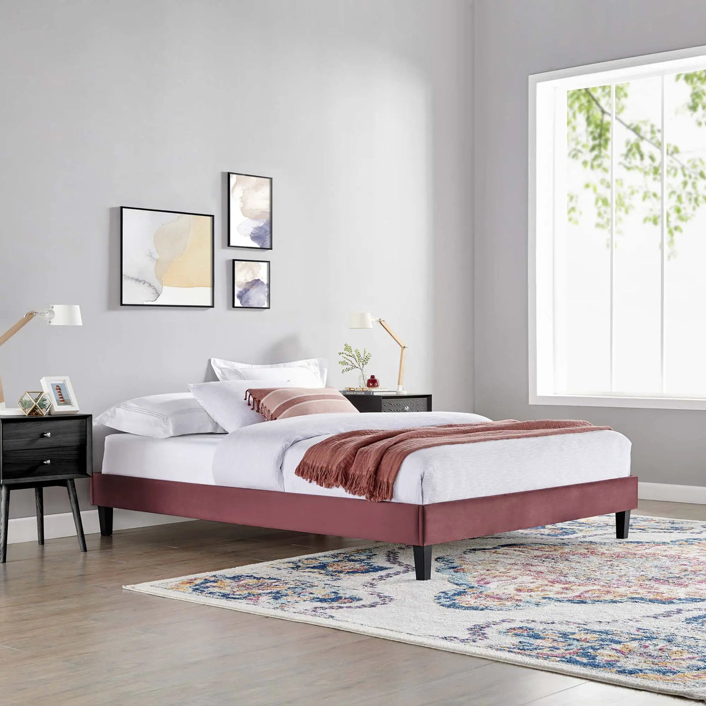 Reign Performance Velvet Twin Platform Bed Frame by Modway by HouseOfZazla