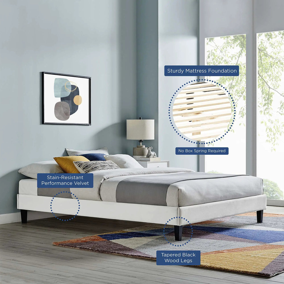 Reign Performance Velvet Twin Platform Bed Frame by Modway by HouseOfZazla