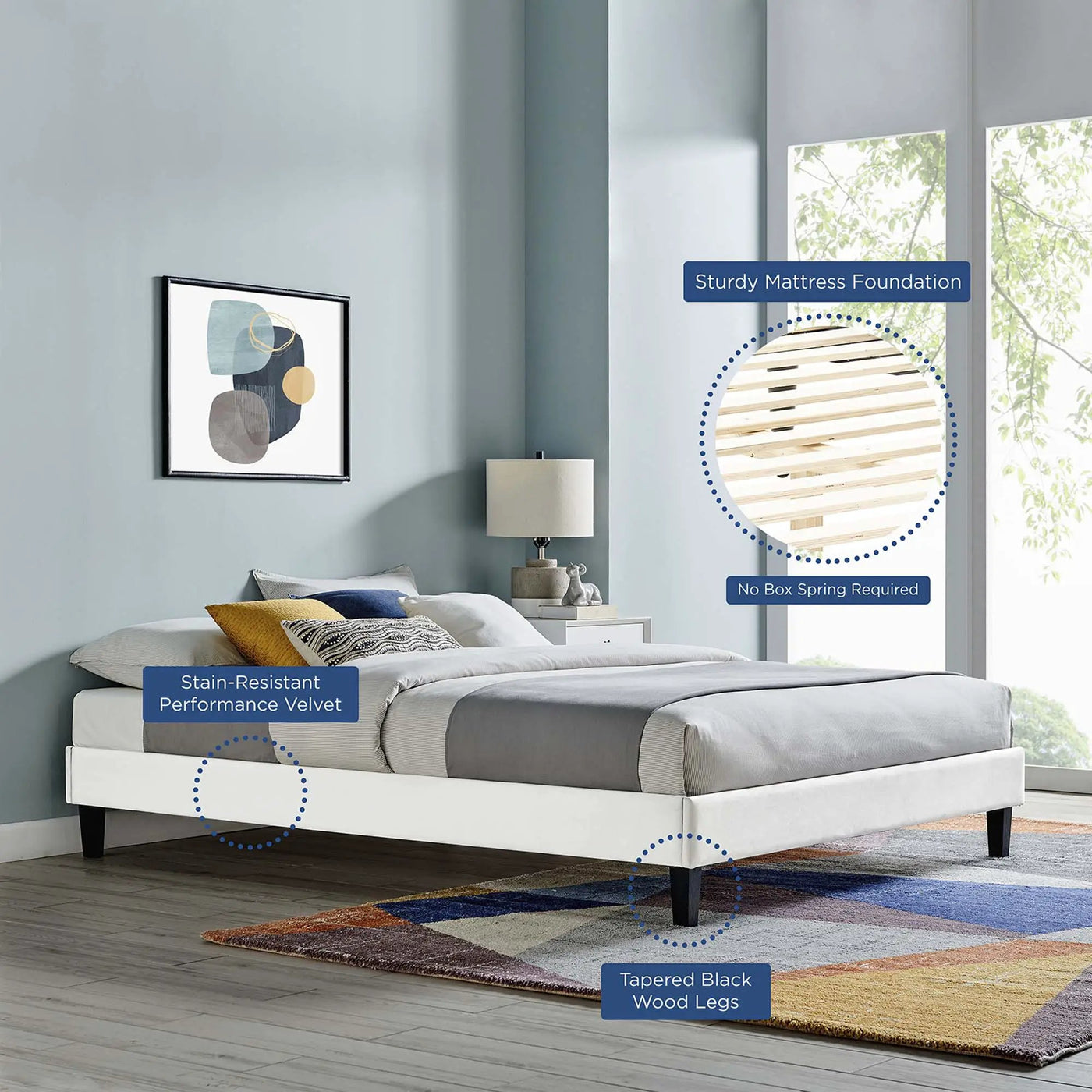 Reign Performance Velvet Twin Platform Bed Frame by Modway by HouseOfZazla