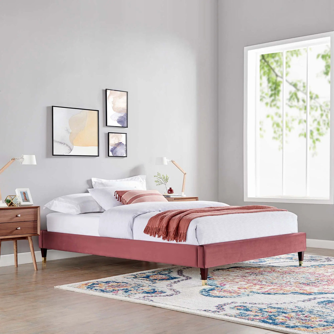 Harlow Performance Velvet Queen Platform Bed Frame by Modway by HouseOfZazla