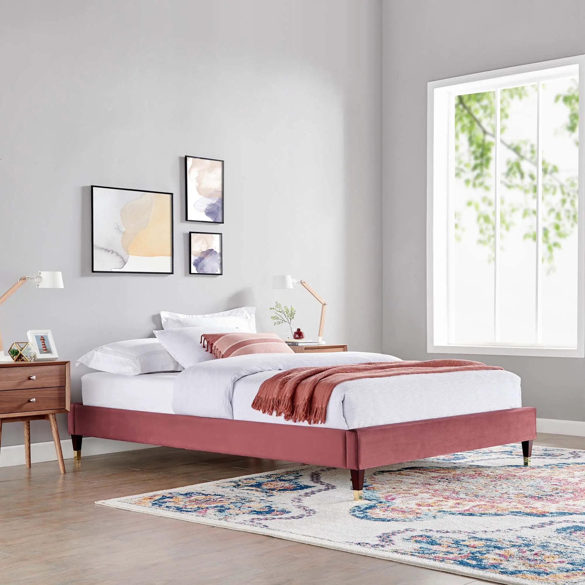Harlow Performance Velvet Queen Platform Bed Frame by Modway by HouseOfZazla