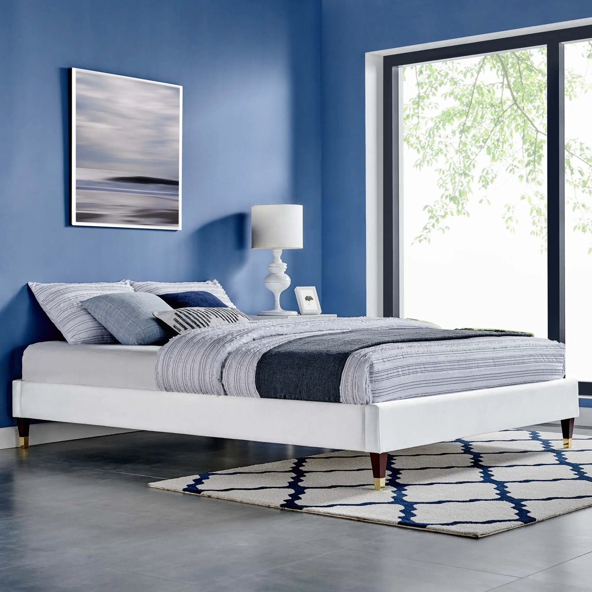 Harlow Performance Velvet Queen Platform Bed Frame by Modway by HouseOfZazla