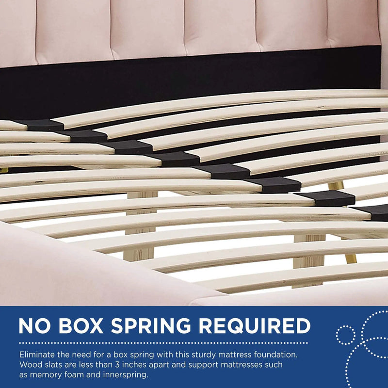 Lana Performance Velvet Queen Wingback Platform Bed by Modway by HouseOfZazla