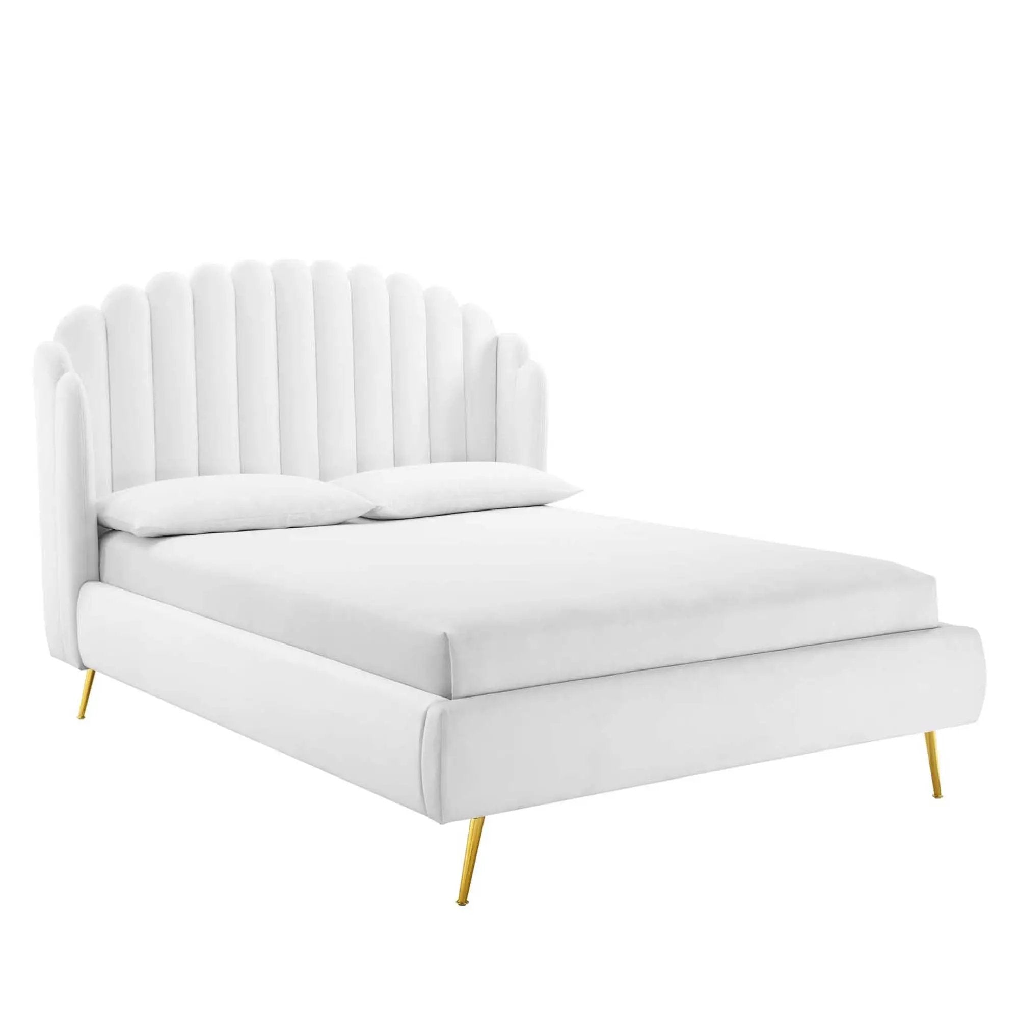 Lana Performance Velvet Queen Wingback Platform Bed by Modway by HouseOfZazla