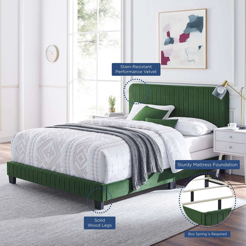 Celine Channel Tufted Performance Velvet Queen Bed by Modway by HouseOfZazla