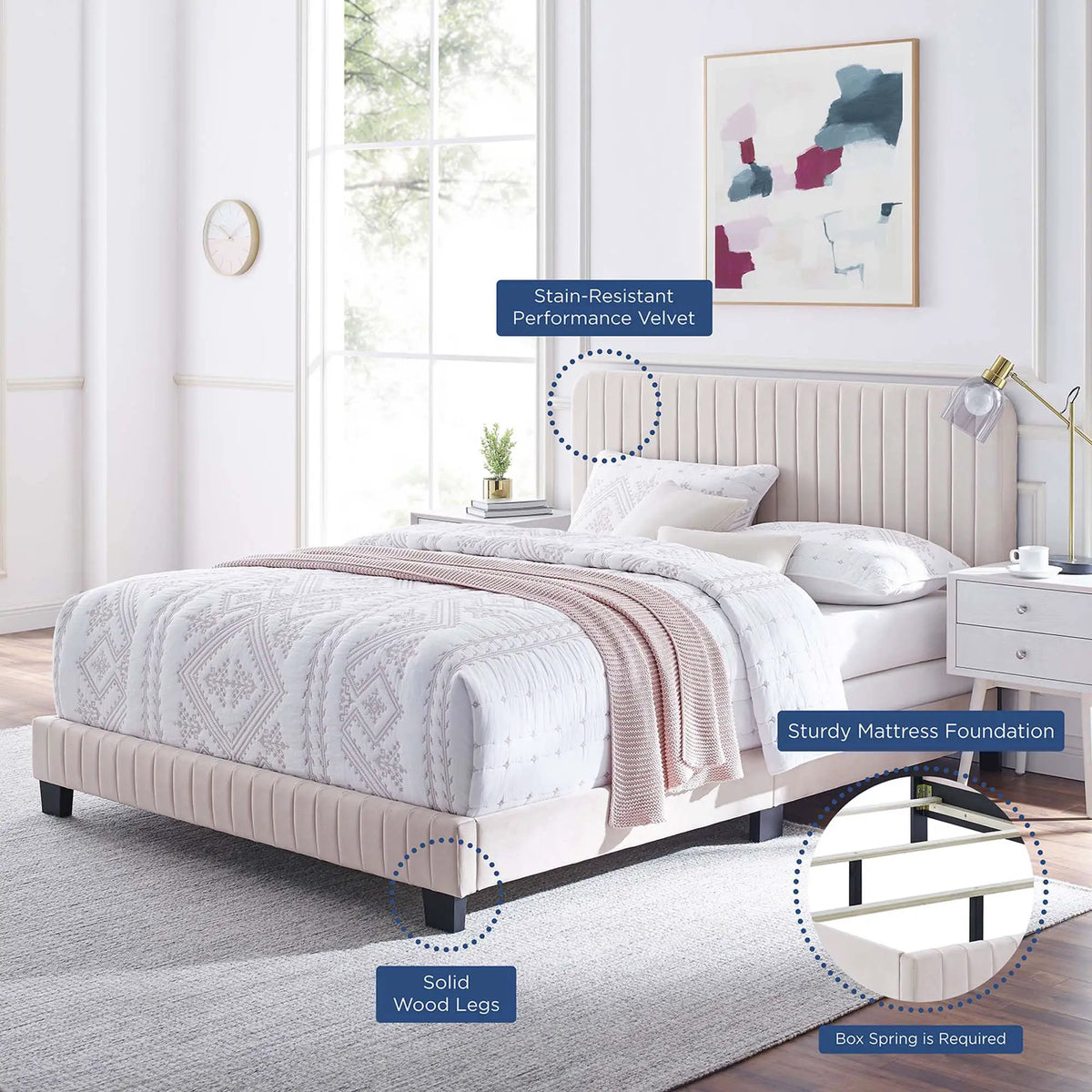 Celine Channel Tufted Performance Velvet Queen Bed by Modway by HouseOfZazla