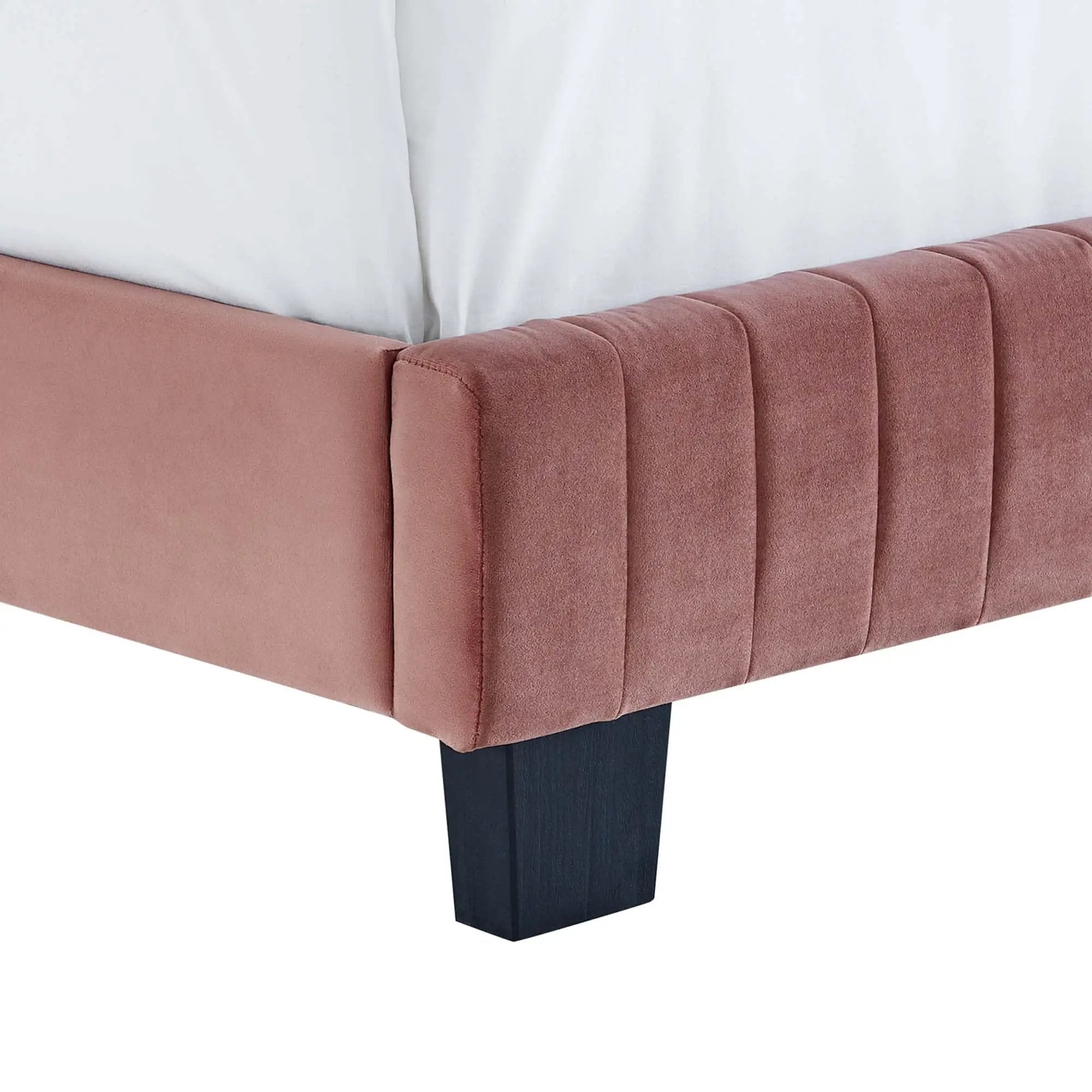 Celine Channel Tufted Performance Velvet Full Platform Bed by HouseOfZazla