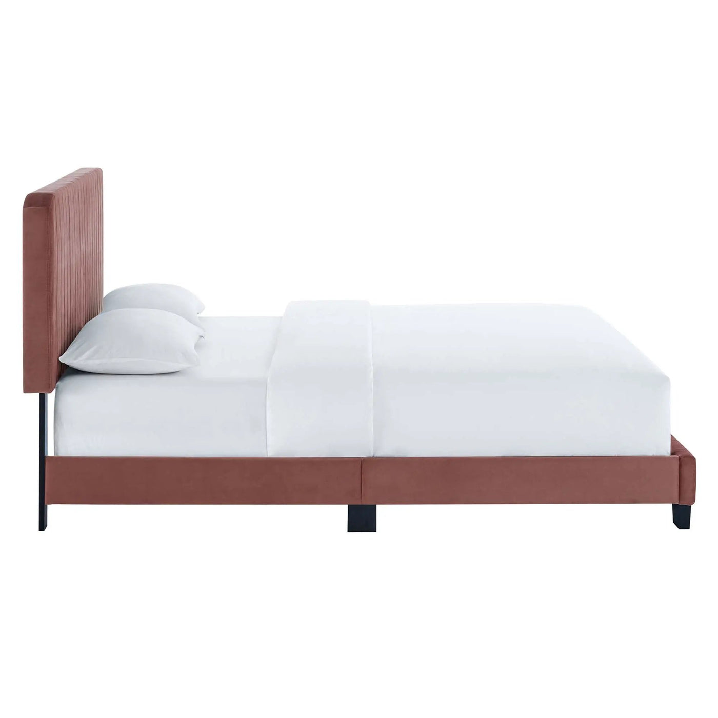 Celine Channel Tufted Performance Velvet Full Platform Bed by HouseOfZazla