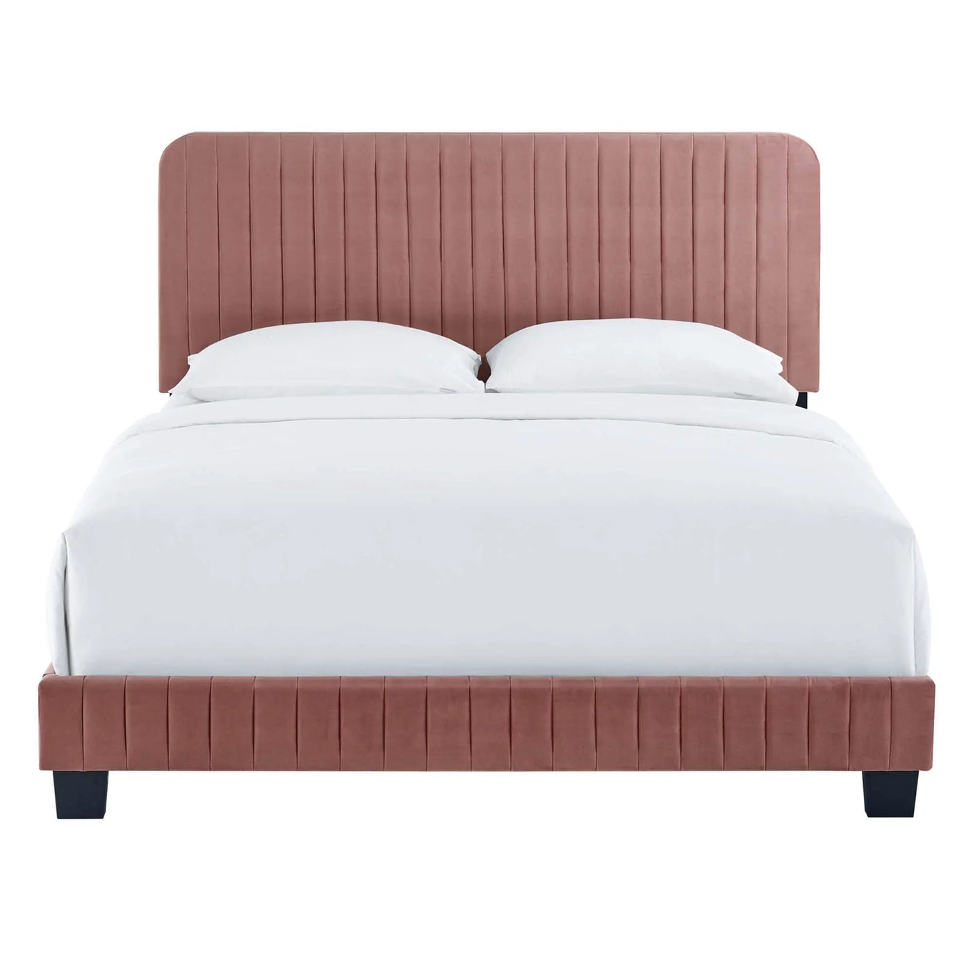 Celine Channel Tufted Performance Velvet Full Platform Bed by HouseOfZazla