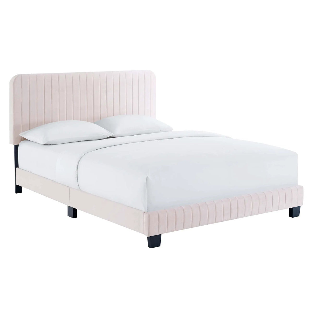 Celine Channel Tufted Performance Velvet Full Platform Bed by HouseOfZazla