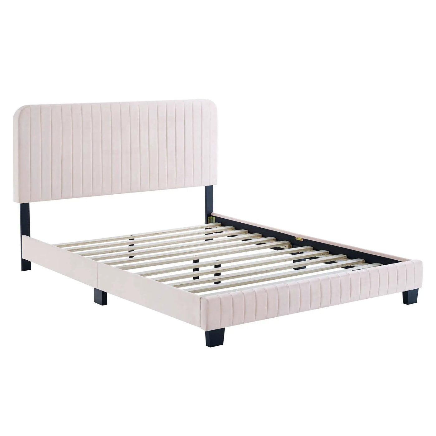 Celine Channel Tufted Performance Velvet Full Platform Bed by HouseOfZazla