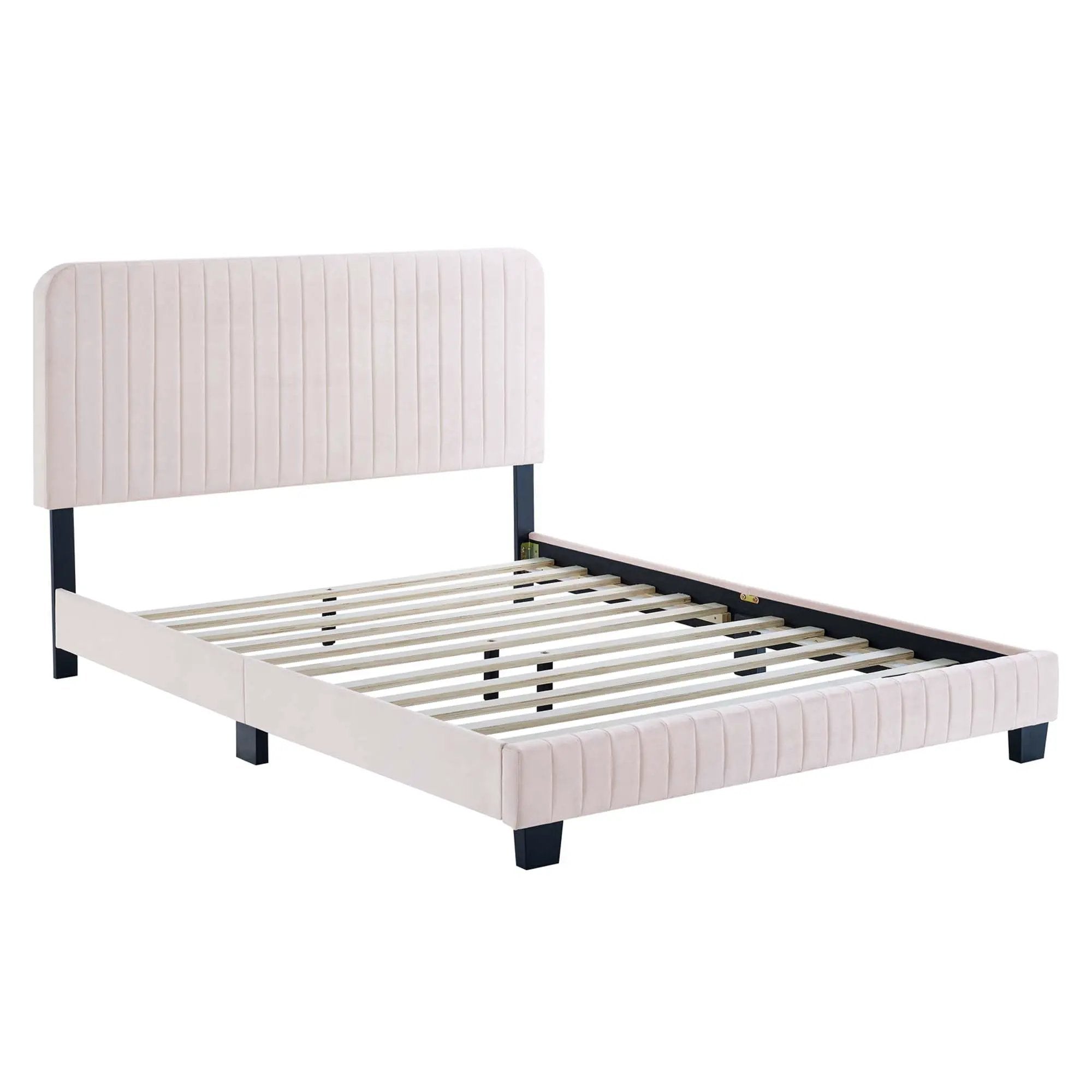 Celine Channel Tufted Performance Velvet Full Platform Bed by HouseOfZazla