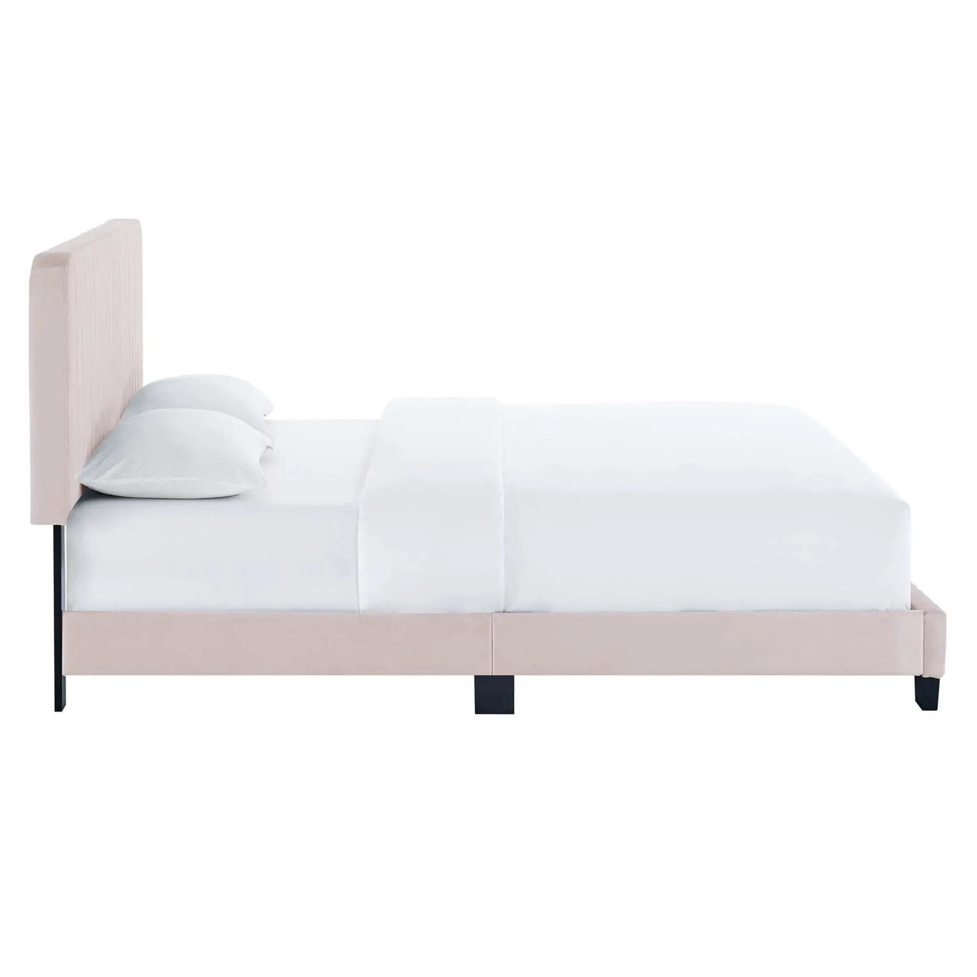 Celine Channel Tufted Performance Velvet Full Platform Bed by HouseOfZazla