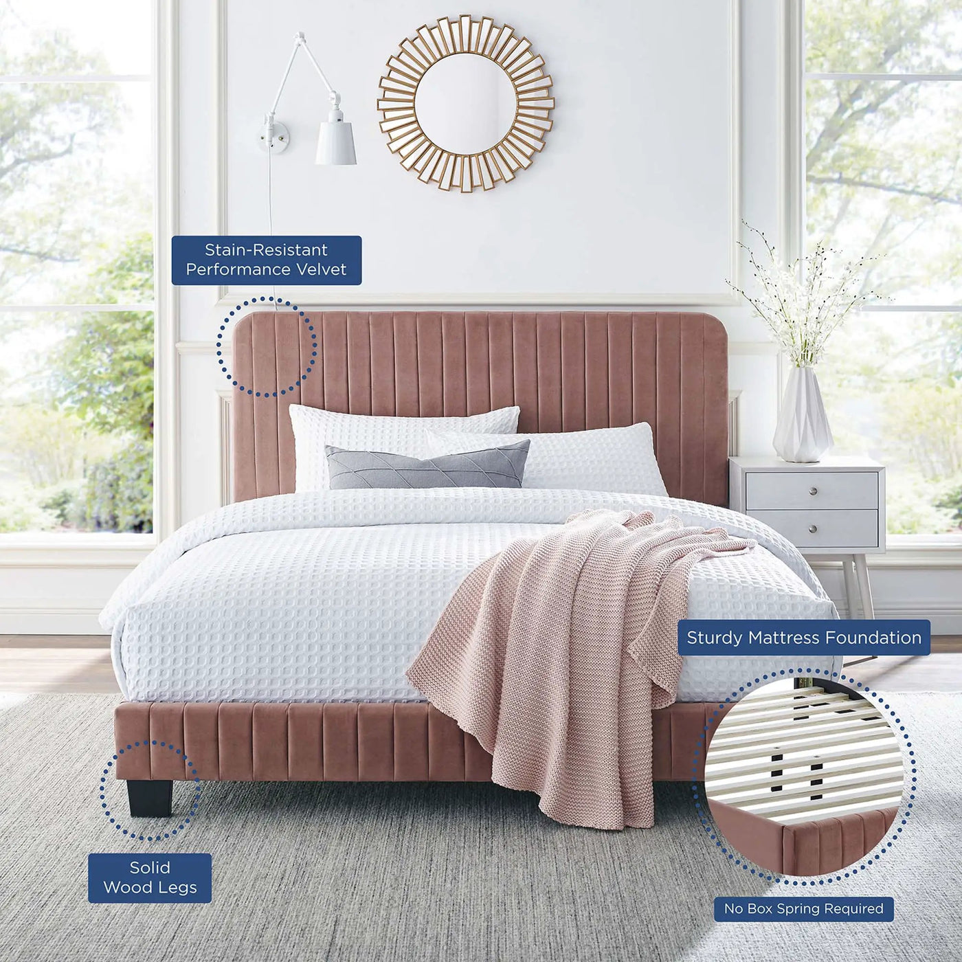 Celine Channel Tufted Performance Velvet Twin Platform Bed by Modway by HouseOfZazla