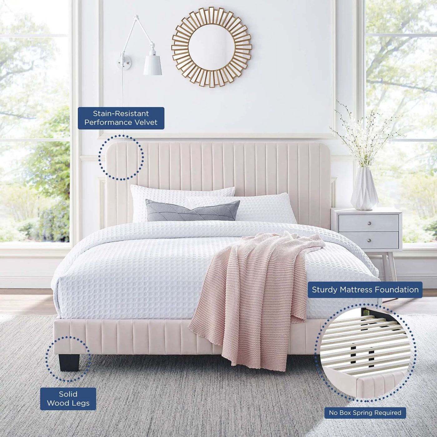 Celine Channel Tufted Performance Velvet Twin Platform Bed by Modway by HouseOfZazla