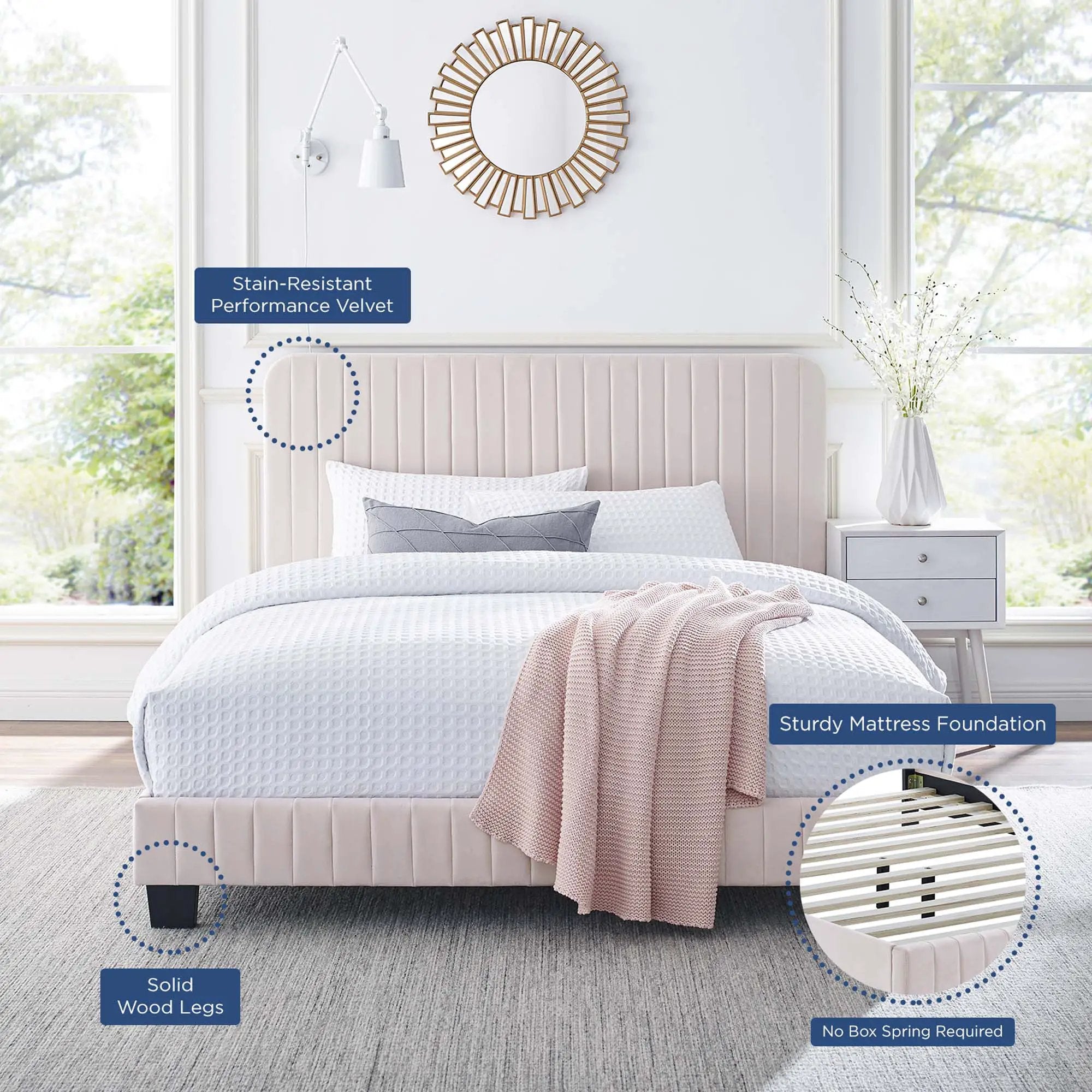 Celine Channel Tufted Performance Velvet Twin Platform Bed by Modway by HouseOfZazla